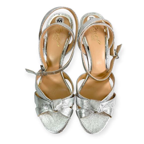 Jewel Badgley Mischka Rhonda Satin Knotted Stiletto Heels Sandals Size 10 NEW - Picture 11 of 13